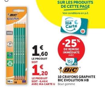 10 CRAYONS GRAPHITE BIC EVOLUTION HB