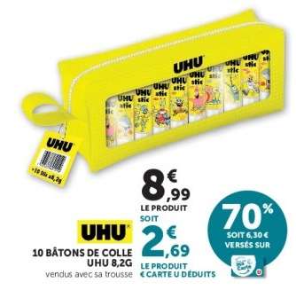 UHU 10 BÂTONS DE COLLE UHU 8,2G