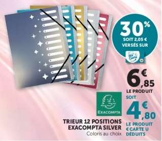 TRIEUR 12 POSITIONS EXACOMPTA SILVER