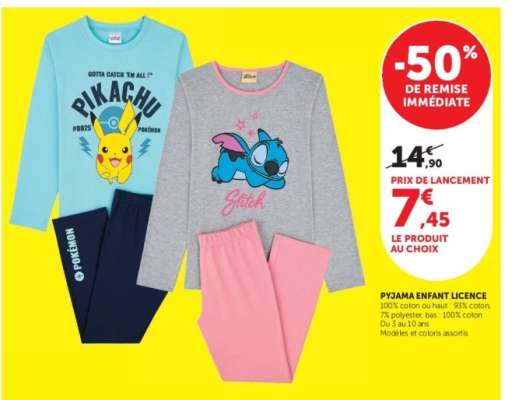 Pyjama enfant licence