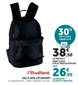 SAC À DOS L'ÉTUDIANT