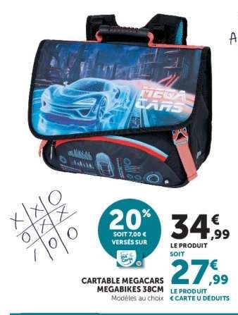 CARTABLE MEGACARS MEGABIKES 38CM