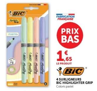 4 Surligneurs BIC Highlighter Grip