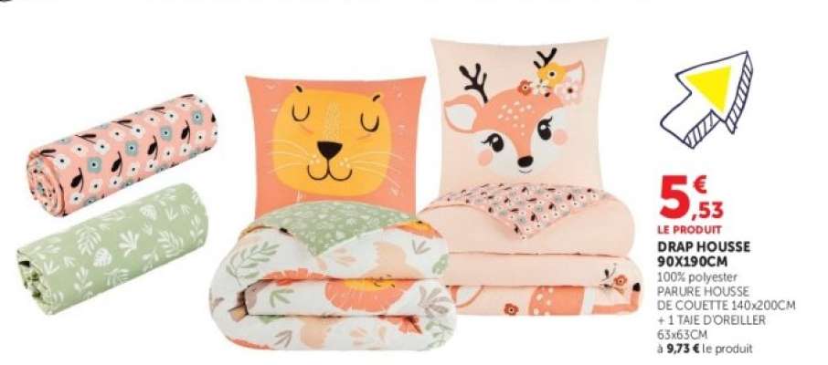 DRAP HOUSSE 90x190CM