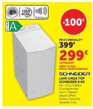 SCHNEIDER LAVE-LINGE TOP SCHNEIDER 8 KG