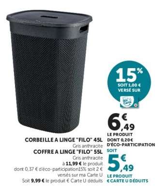 CORBEILLE A LINGE FILO 45L