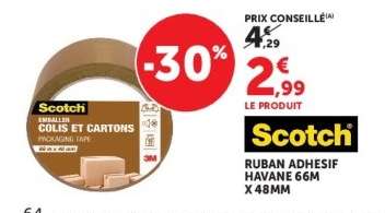 Scotch Ruban Adhésif Havane 66M x 48MM