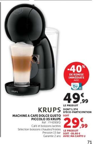 KRUPS Machine à Café Dolce Gusto Piccolo XS