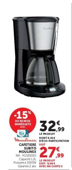 Cafetière Subito Moulinex