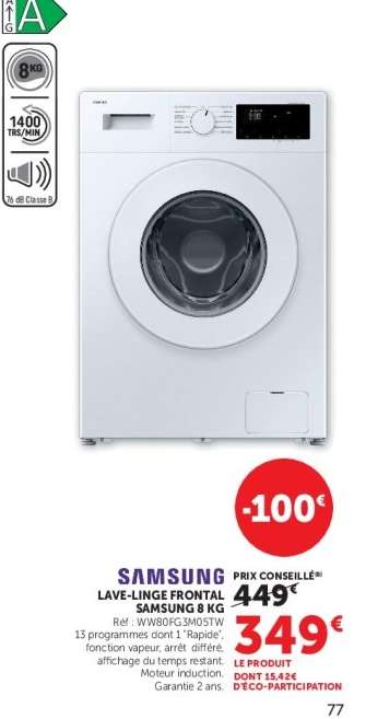 SAMSUNG Lave linge frontal*