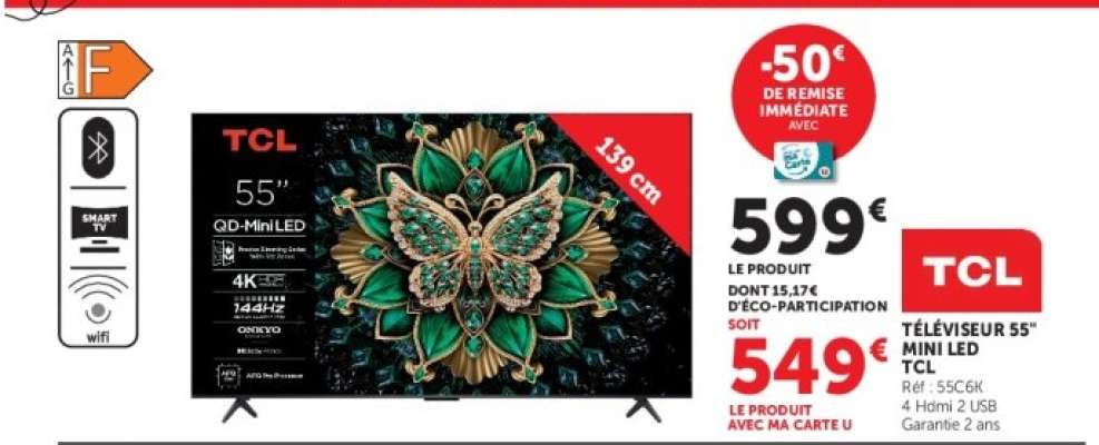 TÉLÉVISEUR 55'' MINI LED TCL
