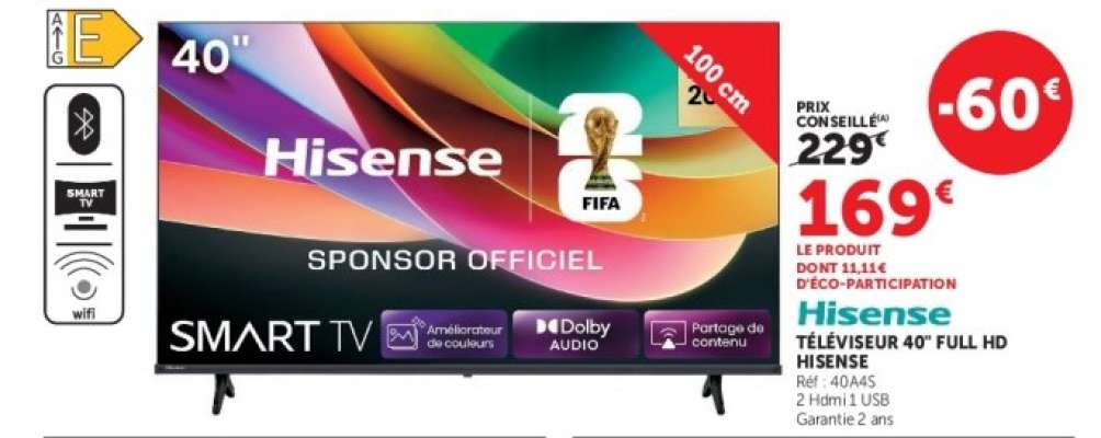 Hisense Téléviseur 40" Full HD
