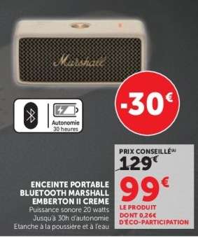 Enceinte Portable Bluetooth Marshall Emberton II Creme