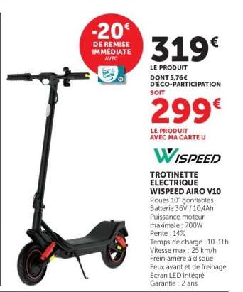 TROTTINETTE ELECTRIQUE WISPEED AIRO V10