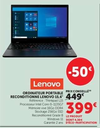 Ordinateur Portable Reconditionné Lenovo 15,6"