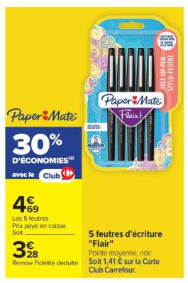 5 feutres d'écriture "Flair"
