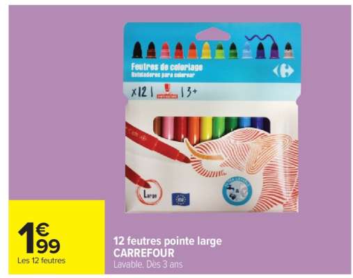 12 feutres pointe large