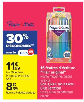 16 feutres d'écriture "Flair original"