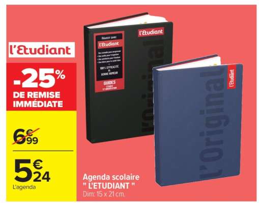 Agenda scolaire L’ÉTUDIANT