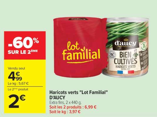 Haricots verts "Lot Familial" D'AUCY