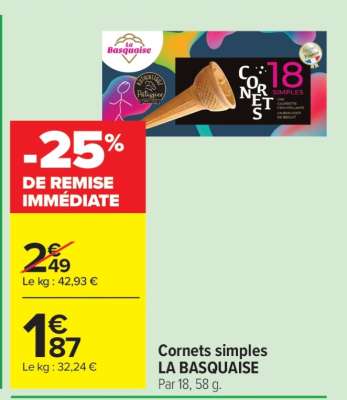 Cornets simples LA BASQUAISE