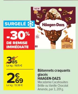 Bâtonnets craquants glacés HAAGEN-DAZS
