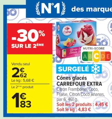 Cônes glacés CARREFOUR EXTRA