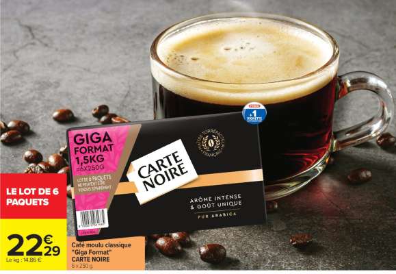 Café moulu classique "Giga Format" CARTE NOIRE