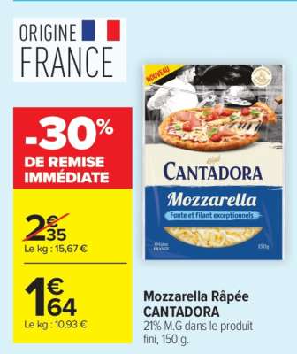 Mozzarella rapée CANTADORA