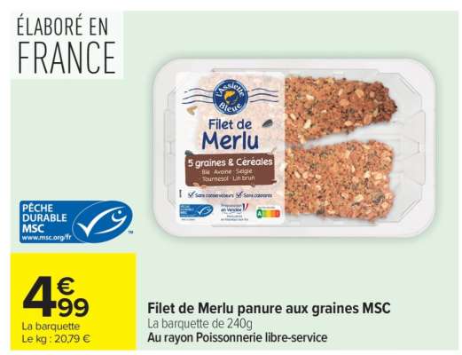 Filet de Merlu panure aux graines MSC