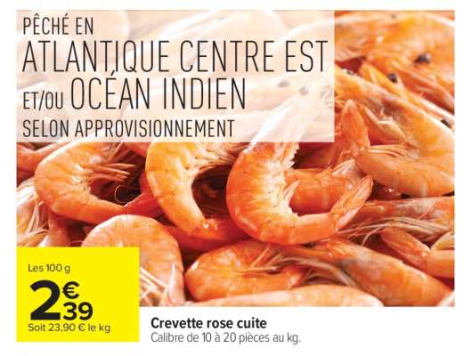 Crevette rose cuite