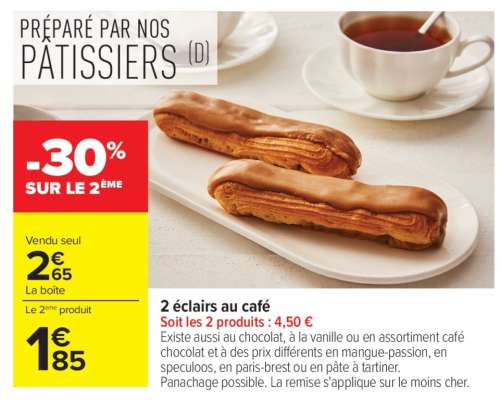 2 éclairs au café