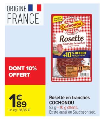 Rosette en tranches COCHONOU