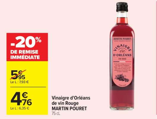 Vinaigre D'orléans De Vin Rouge Martin Pouret