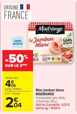Mon Jambon Blanc Madrange