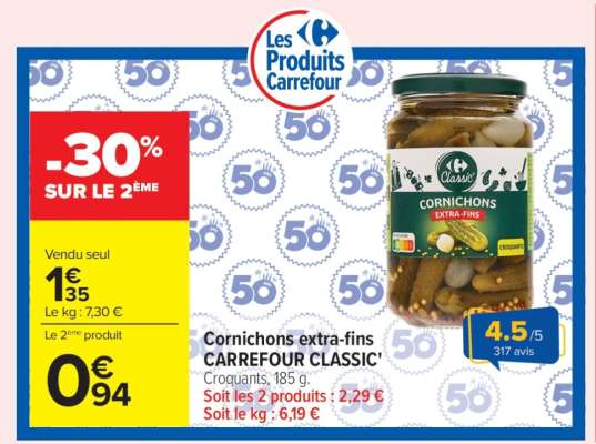Cornichons Extra-Fins Carrefour Classic