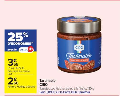 Tartinable CIRO