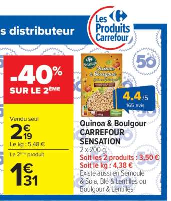 Quinoa & Boulgour CARREFOUR SENSATION