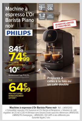 Machine à espresso L'Or Barista Piano noir