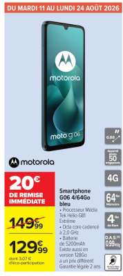 Smartphone G06 4/64Go bleu