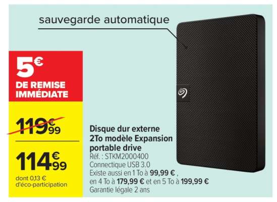 Disque dur externe 2To modèle Expansion portable drive