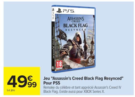 Jeu 'Assassin's Creed Black Flag Resynced' Pour PS5