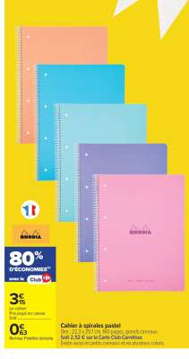 Cahier à spirales pastel