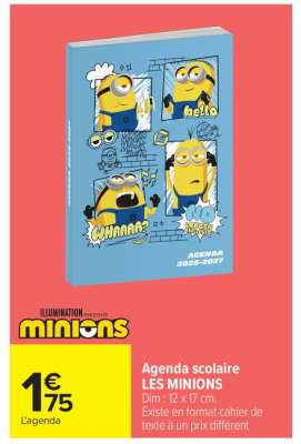 Agenda scolaire "LES MINIONS"