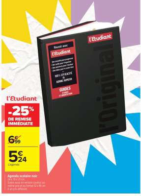 Agenda scolaire noir