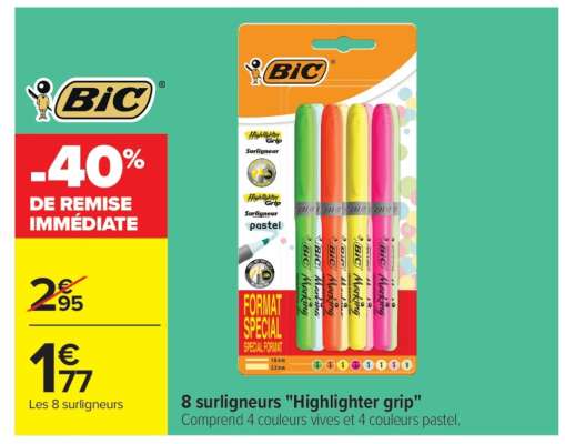 8 surligneurs «Highlighter grip»