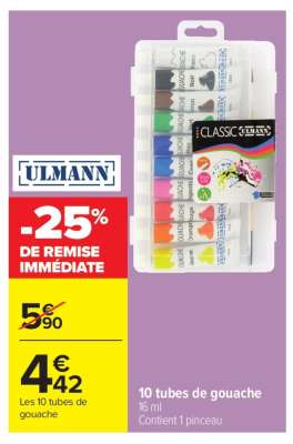 10 TUBES DE GOUACHE