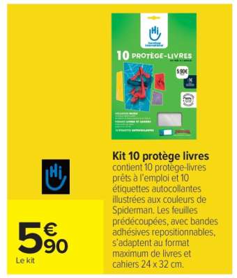 Kit 10 protège livres