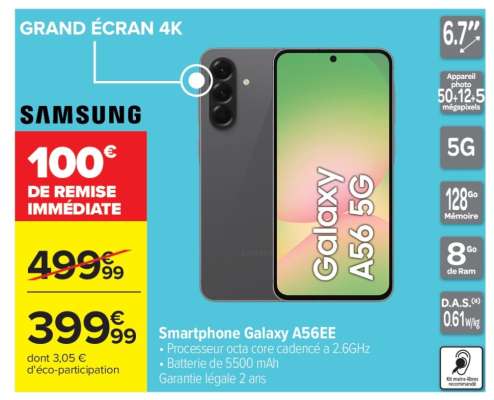 Smartphone galaxy A56EE