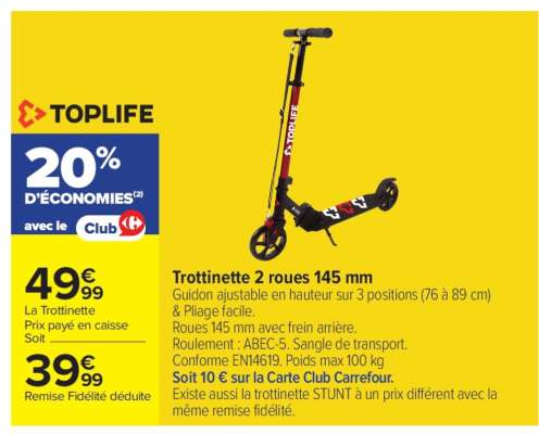 Trottinette 2 roues 145 mm